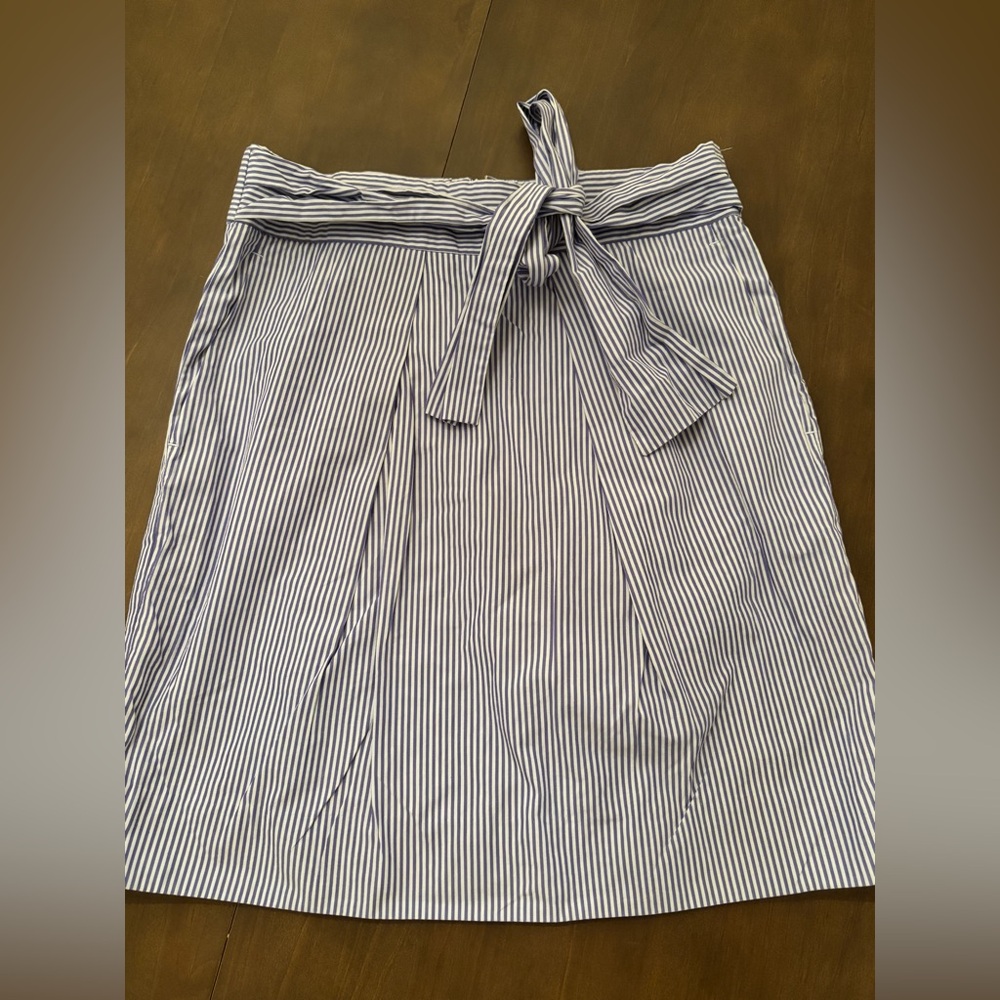 J Crew white and blue striped skirt